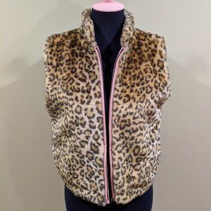 Reversible Pink and Cheetah Print Fur Vest